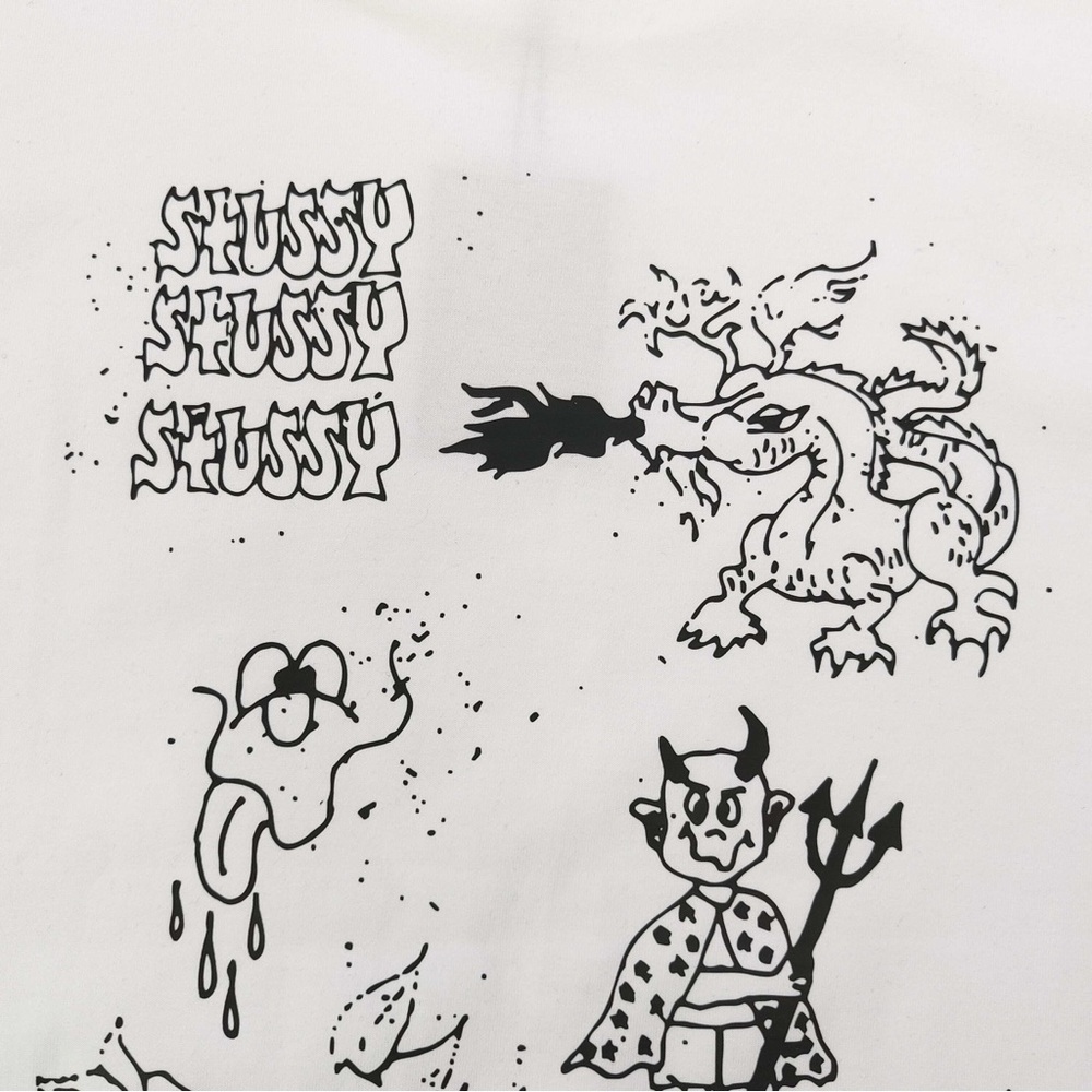 Stussy Black and White Artistic Short Sleeve Tee - Picture 3 of 5